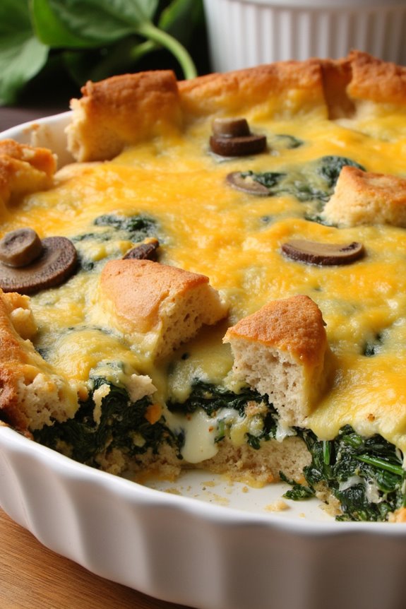 hearty spinach mushroom casserole