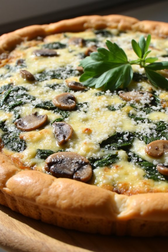 hearty spinach mushroom frittata
