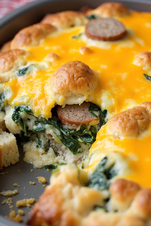 hearty spinach sausage casserole