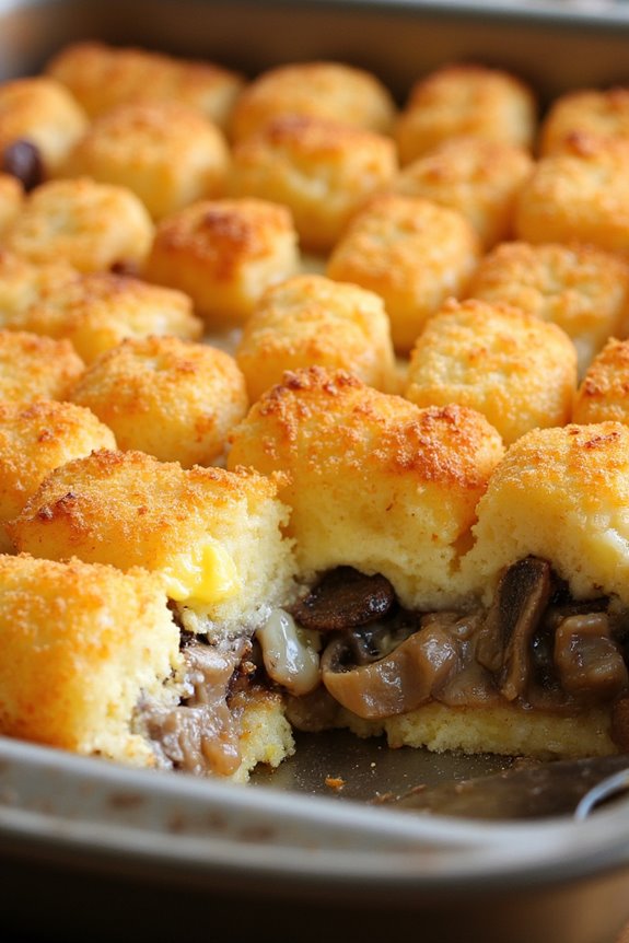 hearty swiss mushroom casserole