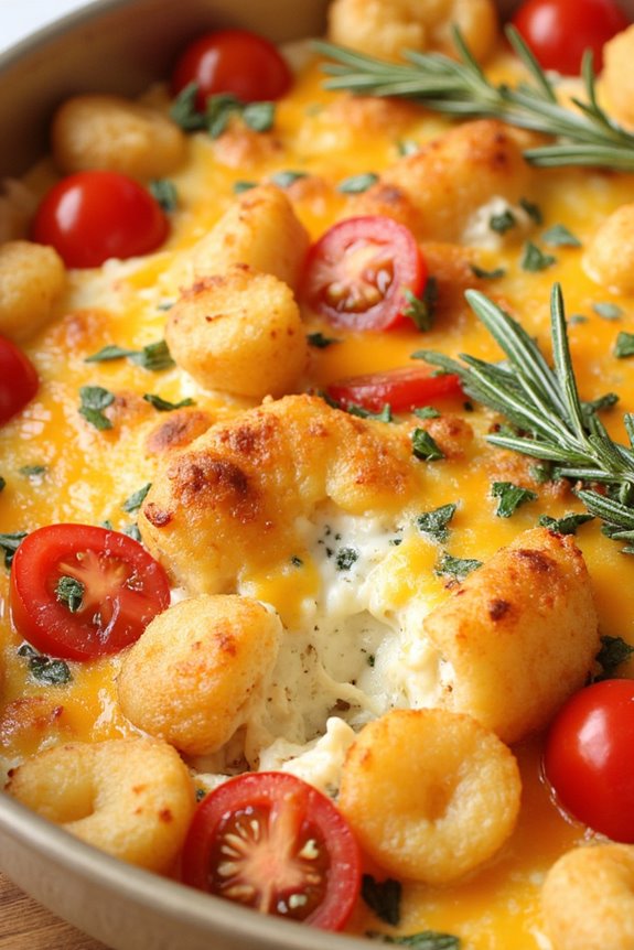 herb infused tater tot casserole