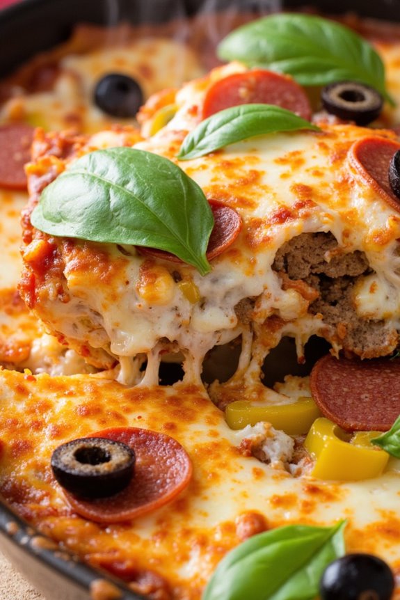 keto pizza breakfast casserole