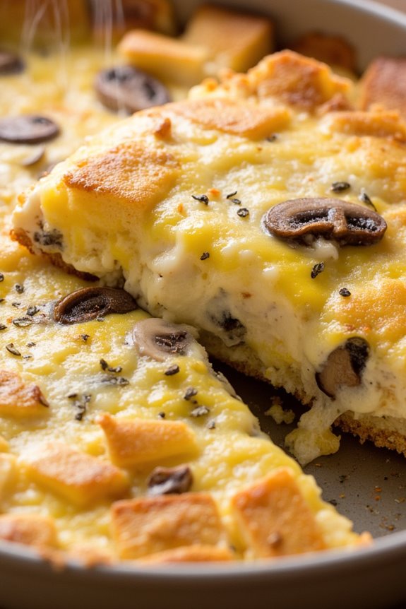 mushroom swiss breakfast casserole