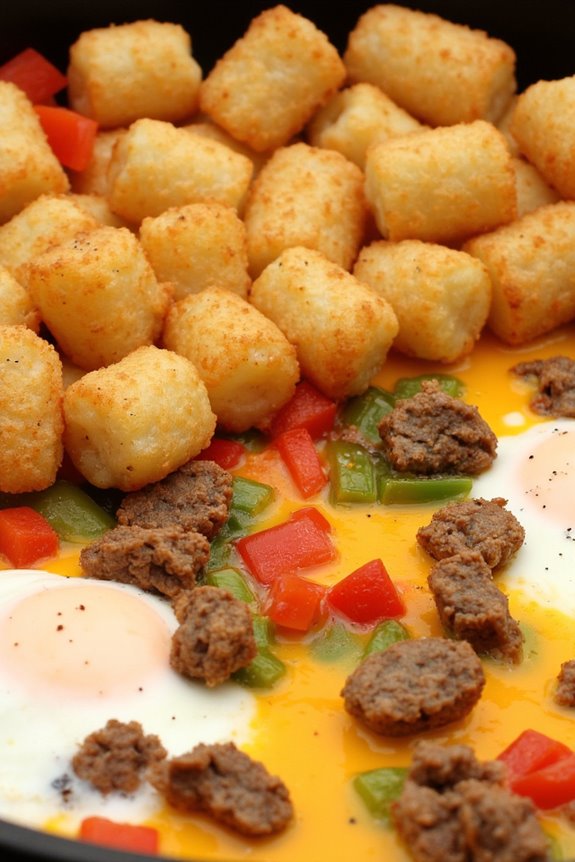 sausage peppers tater tots