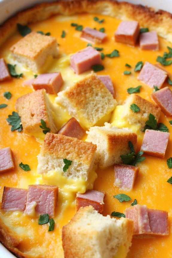 savory ham and cheddar casserole