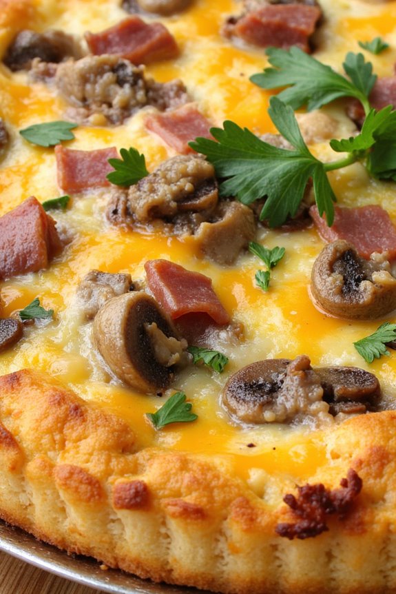 savory ham mushroom frittata