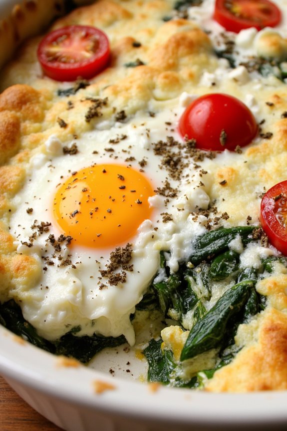 savory spinach feta casserole