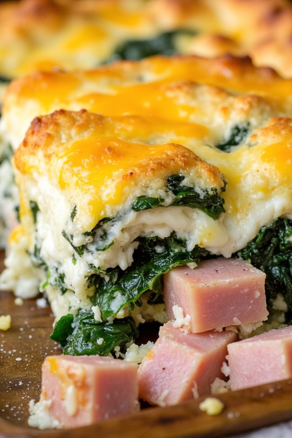 savory spinach ham egg bake