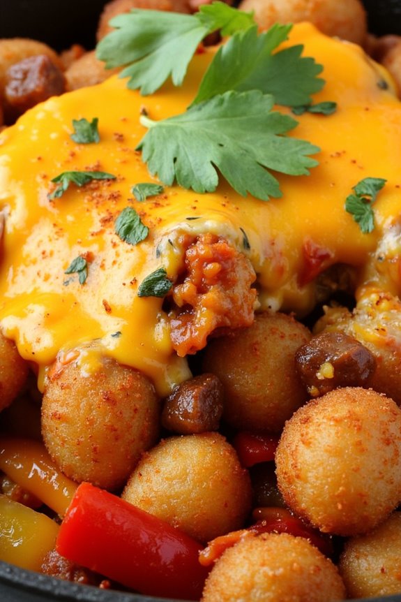 spicy chorizo tater tot casserole