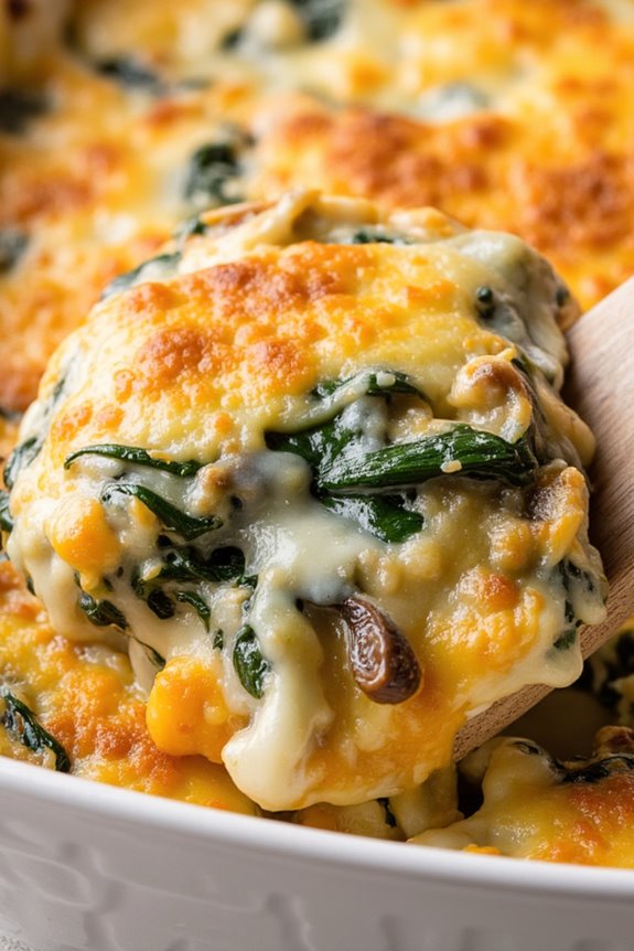 spinach mushroom breakfast casserole