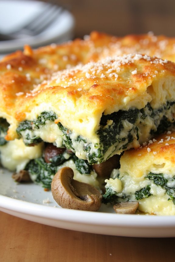 spinach mushroom casserole recipe