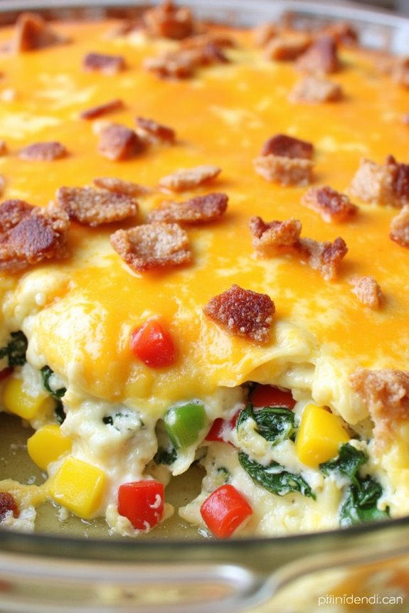 veggie packed bacon egg casserole