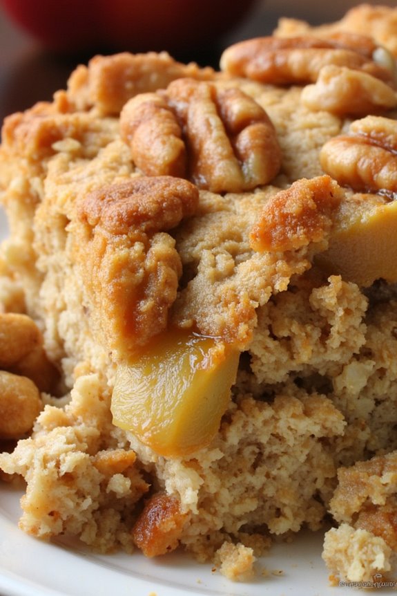 warm apple walnut casserole