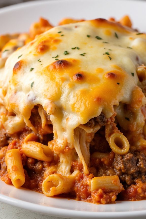 cheesy beef macaroni casserole