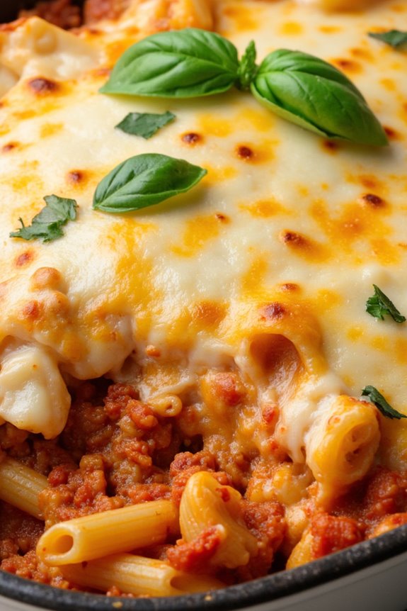 cheesy beef pasta casserole