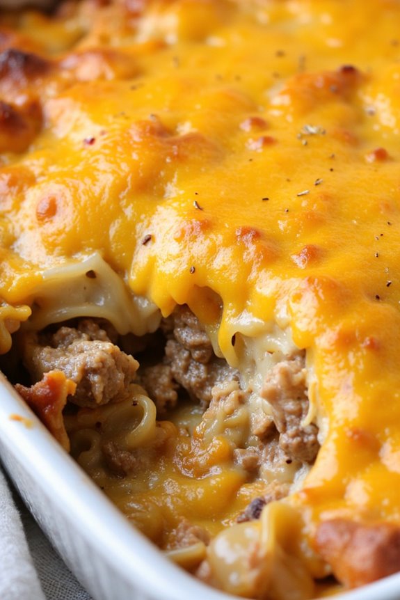 cheesy beef pasta casserole