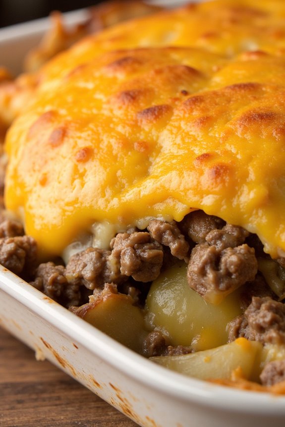 cheesy beef potato casserole