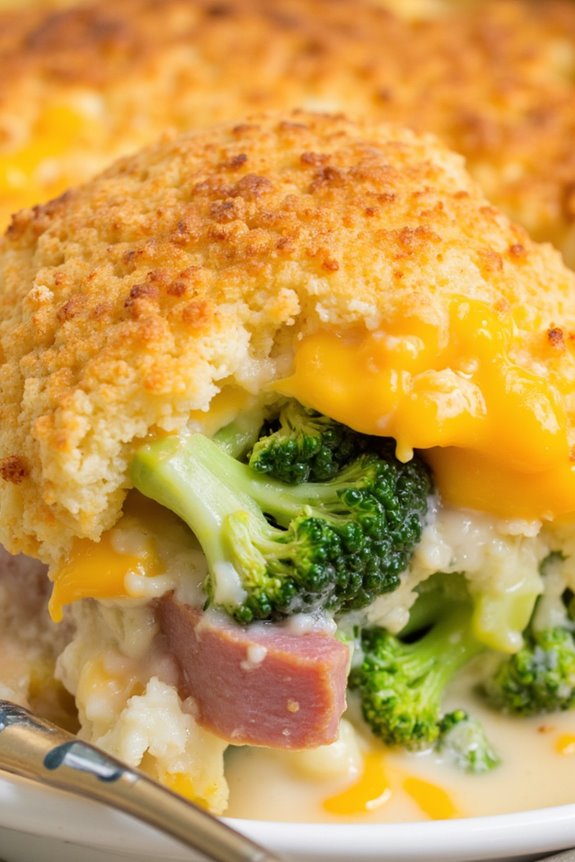 cheesy broccoli ham casserole