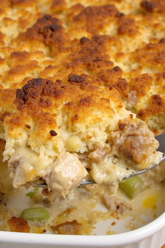 comforting chicken stuffing casserole