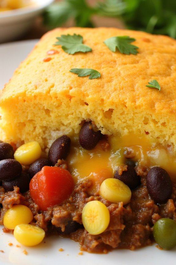 cornbread beef taco casserole