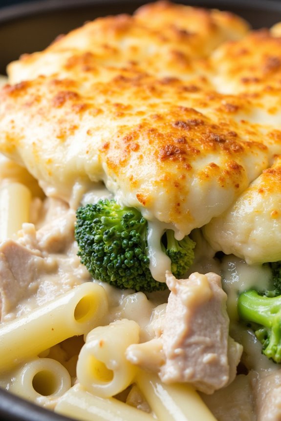 creamy chicken alfredo casserole