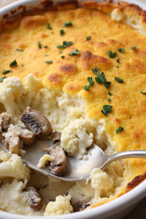creamy mushroom cauliflower casserole