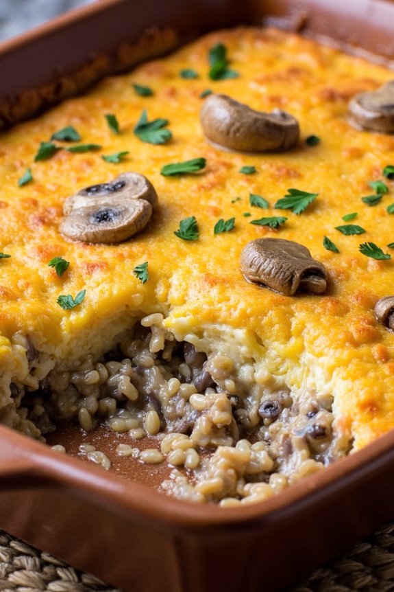 creamy mushroom rice casserole