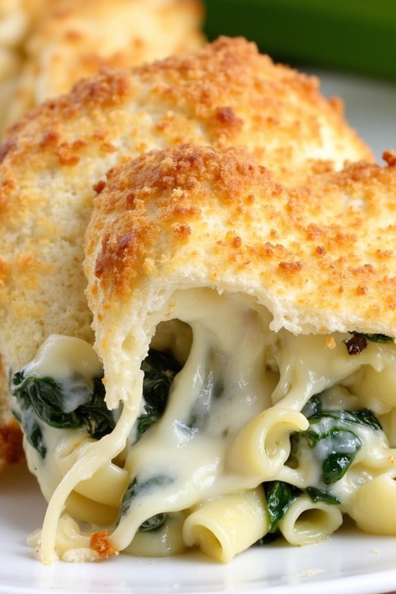 creamy spinach artichoke pasta bake