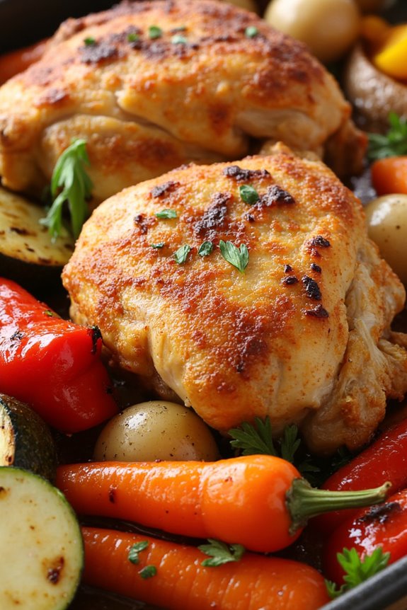 crispy chicken and vegetables