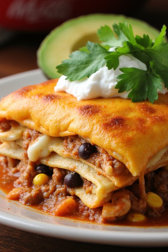 delicious layered enchilada casserole