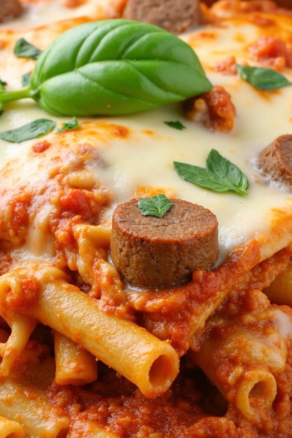 hearty baked ziti casserole