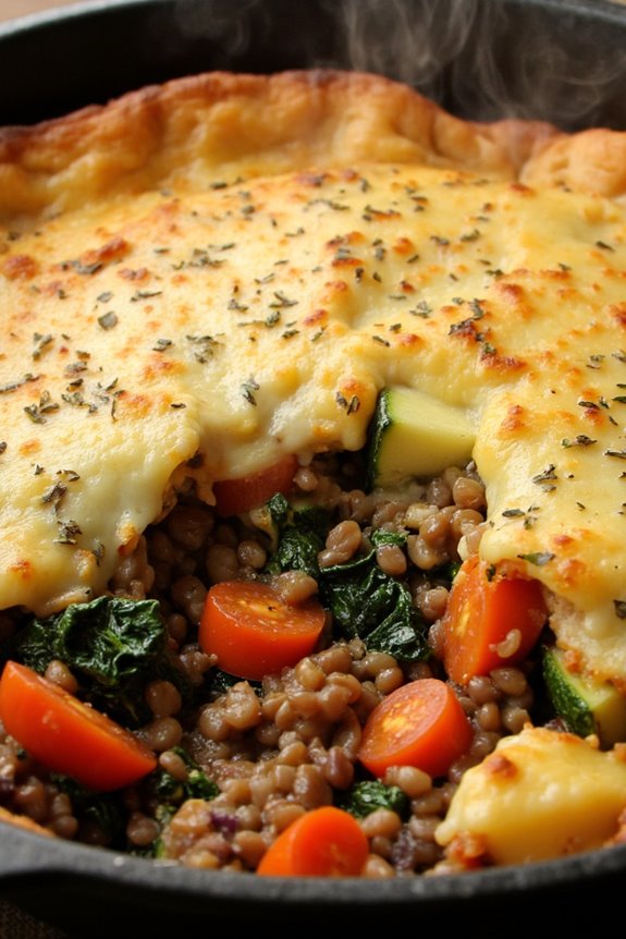 hearty lentil vegetable casserole