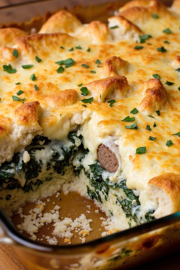 hearty sausage spinach casserole