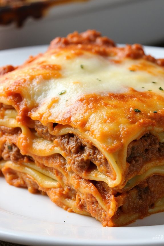 layered beef cheese lasagna