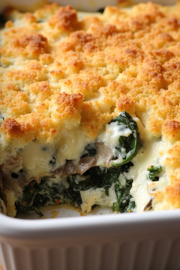 mushroom spinach casserole delight