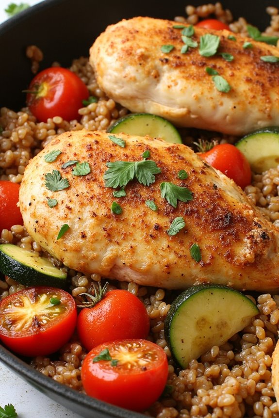 one pan chicken quinoa casserole