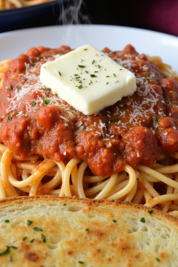 one pot spaghetti garlic toast
