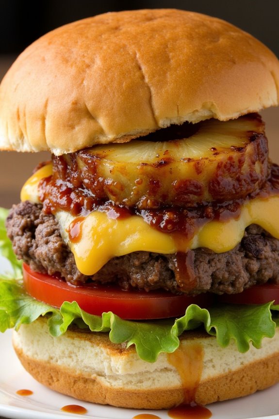pineapple topped burger sliders