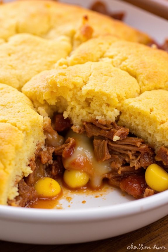 pulled pork cornbread casserole