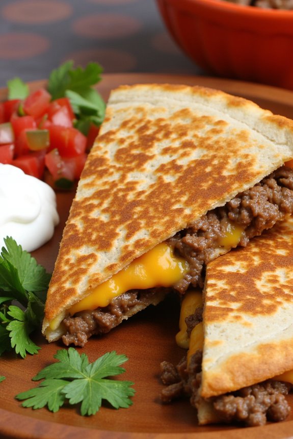 quick flavorful beef quesadillas