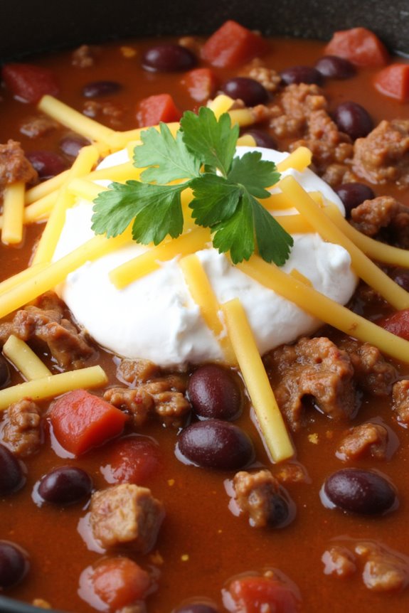 savory beef and bean chili