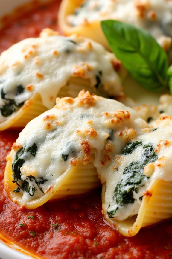 spinach and ricotta shells