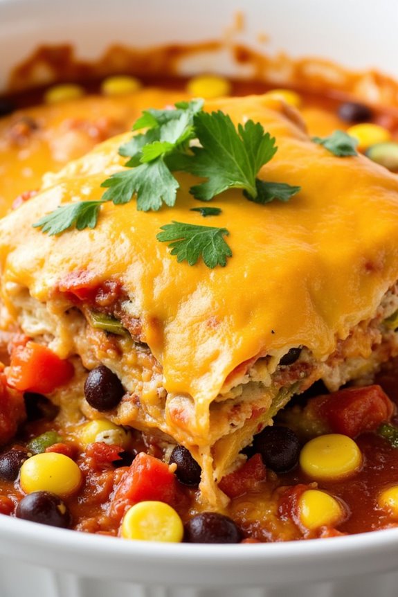 vegetarian enchilada casserole delight