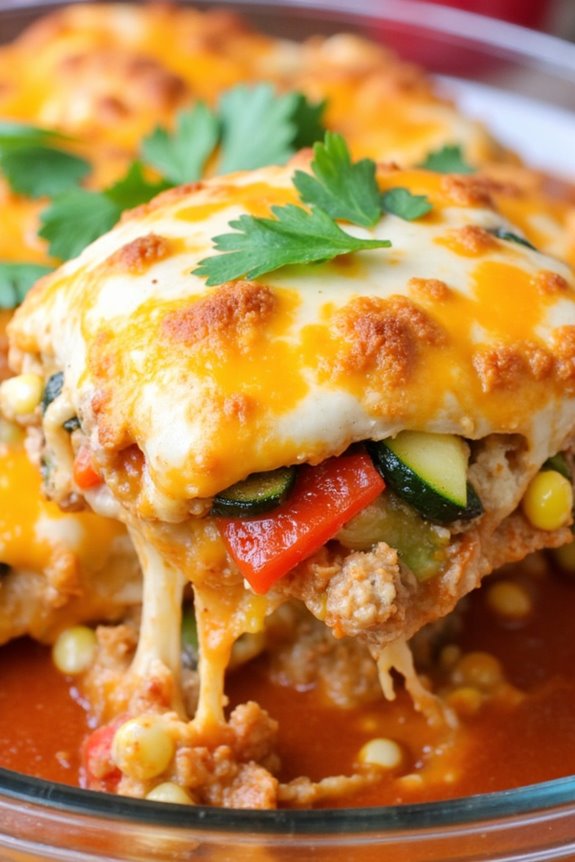 veggie packed enchilada casserole