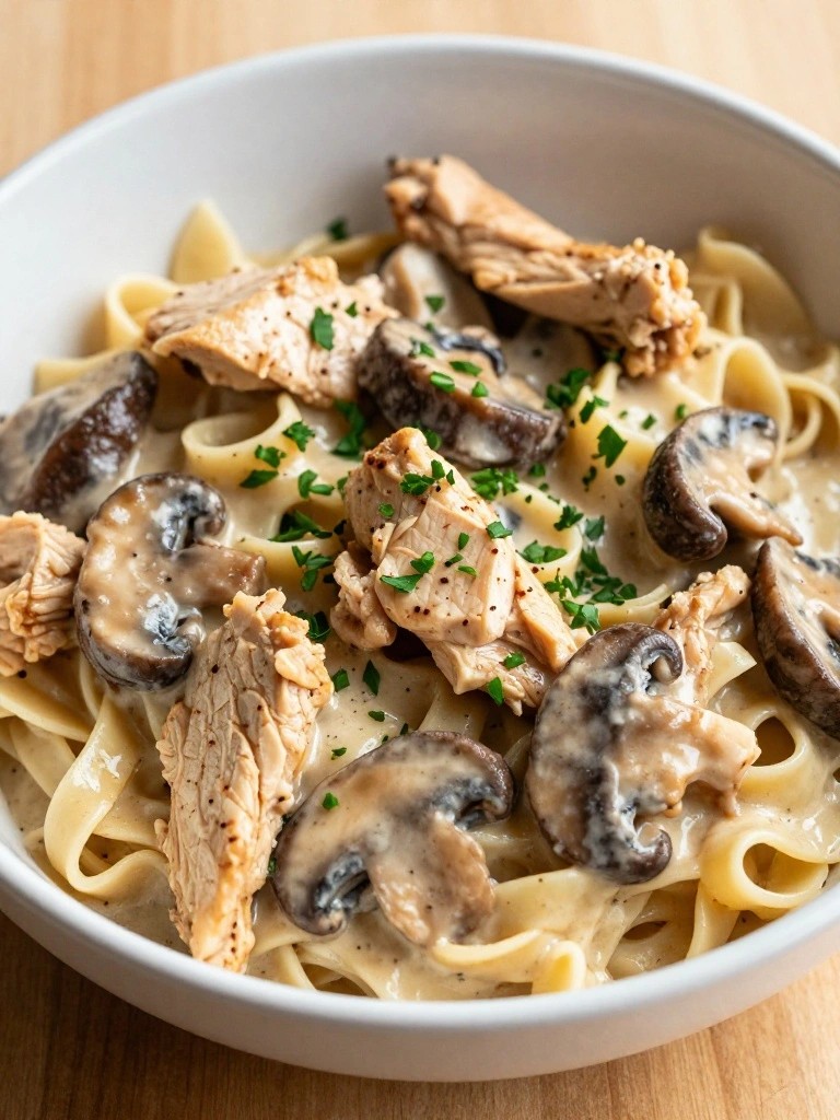 Cozy Chicken and Mushroom Stroganoff with Egg Noodles