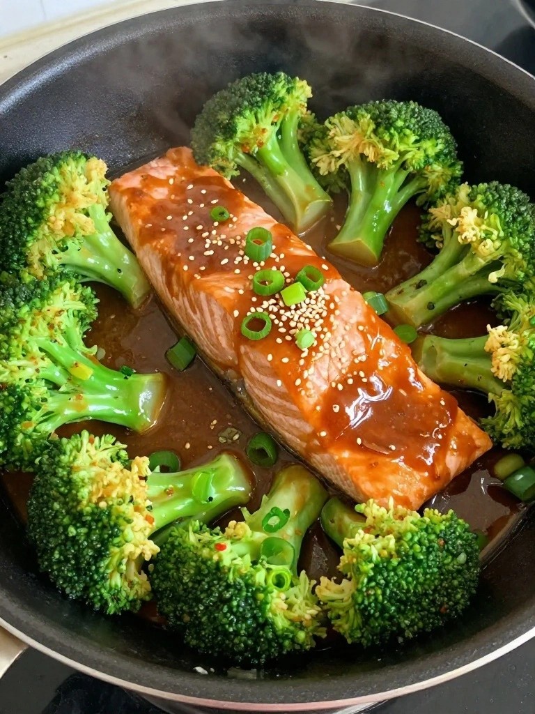 One-Pot Teriyaki Salmon with Broccoli