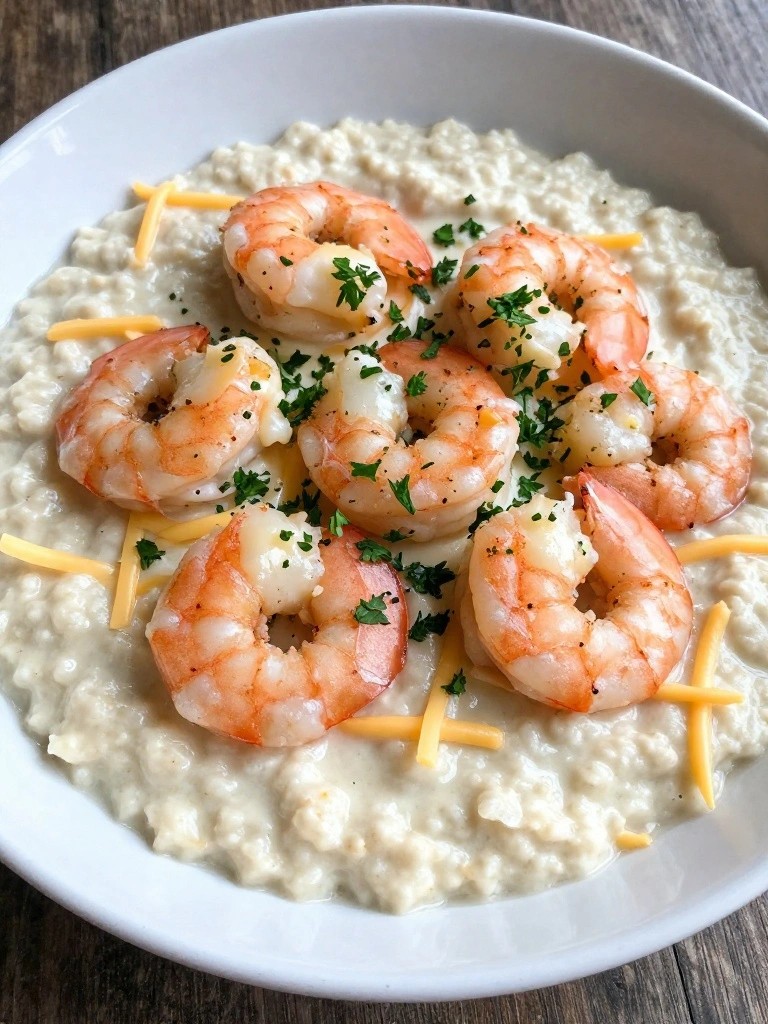 Creamy Garlic Butter Shrimp and Gouda Grits