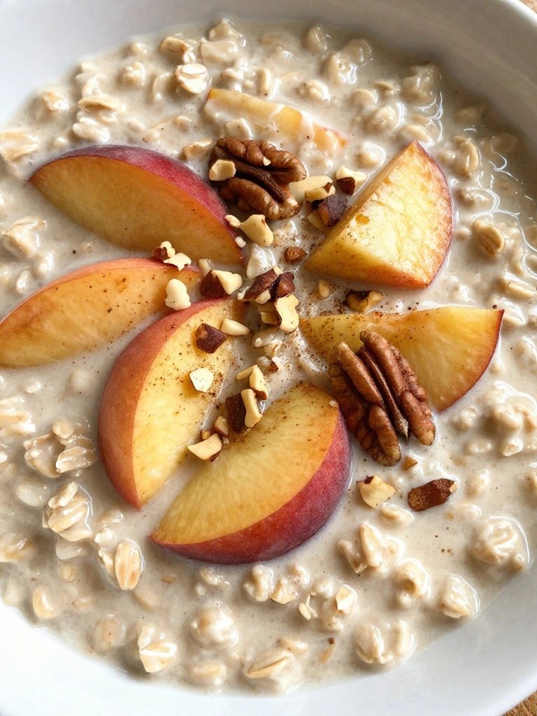 Slow Cooker Peach Cobbler Oatmeal