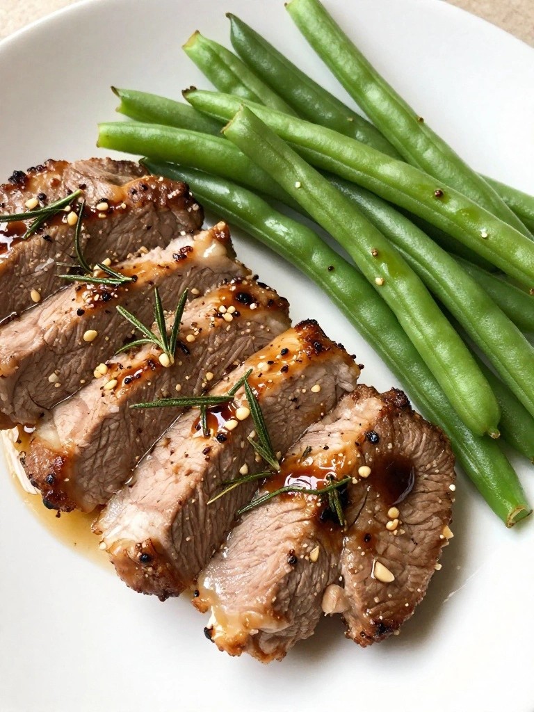 Balsamic Glazed Pork Tenderloin with Green Beans