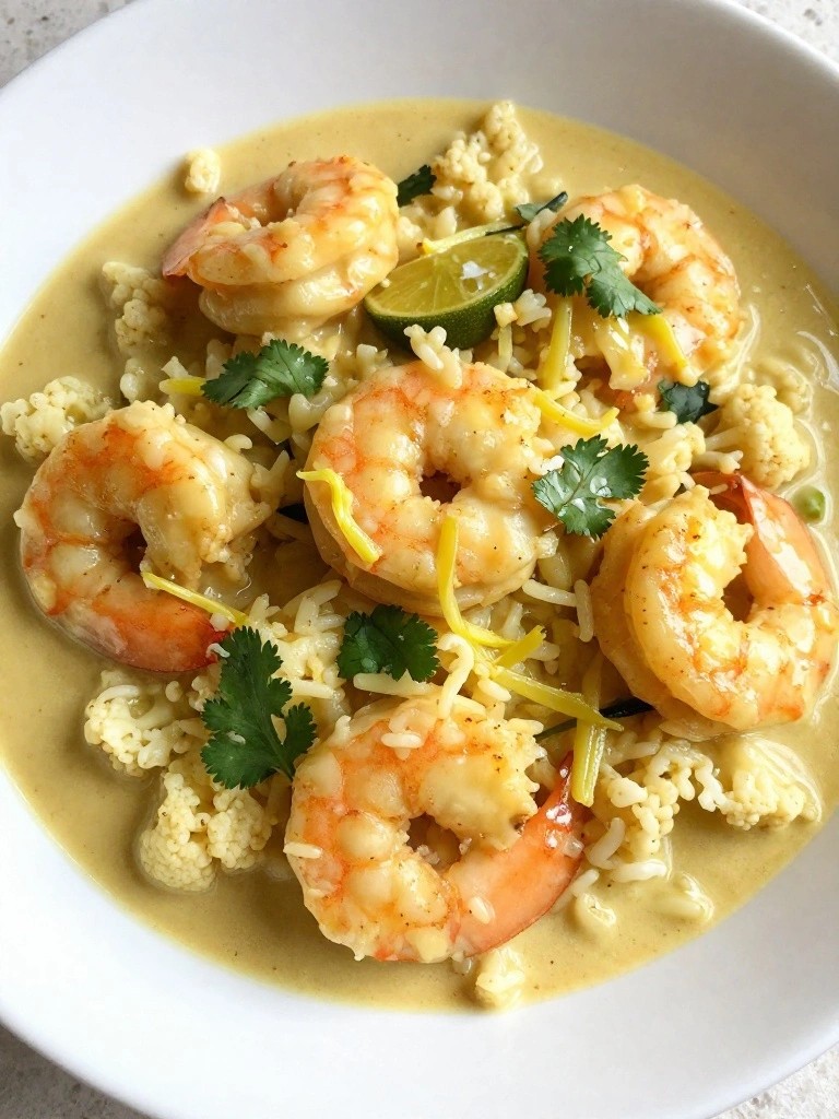 Coconut Lime Shrimp Curry with Cauliflower Rice
